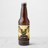 Vampier vleermuis goud bier etiket (Voorkant)