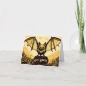 Vampier vleermuis Halloween voedsel tent label Bedankkaart (Voorkant)