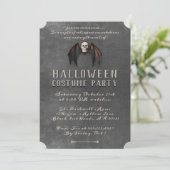 Vampier Vleermuis Vleugels Schedel Halloween Party Kaart (Staand voorkant)