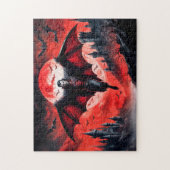 Vampier vliegt over spookkasteel legpuzzel (Verticaal)