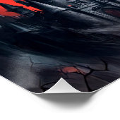 Vampier vliegt over spookkasteel perfect poster (Hoek)