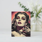 Vampier Vrouw Briefkaart (Staand voorkant)