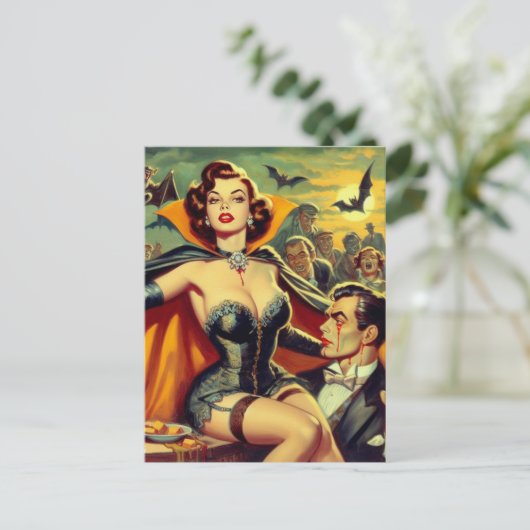  Vampier Vrouw Briefkaart (Staand voorkant)