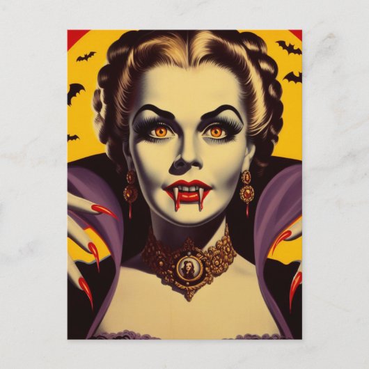  Vampier Vrouw Briefkaart (Voorkant)