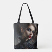 Vampier Vrouw Gothic Fantasy Tote Bag (Achterkant)
