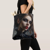 Vampier Vrouw Gothic Fantasy Tote Bag (Dichtbij)