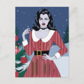 Vampier Vrouw Kerstmis Briefkaart (Voorkant)