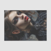 Vampier Vrouw Met Fangs Gothic Tissuepapier (Voorkant)