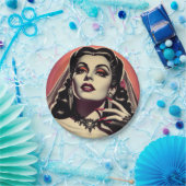  Vampier Vrouw Papieren Bordje (Feest)