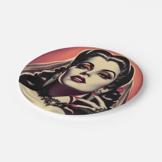  Vampier Vrouw Papieren Bordje (Gekanteld)