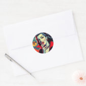  Vampier Vrouw Ronde Sticker (Envelop)