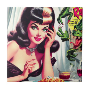 Vampier Vrouw Tegeltje