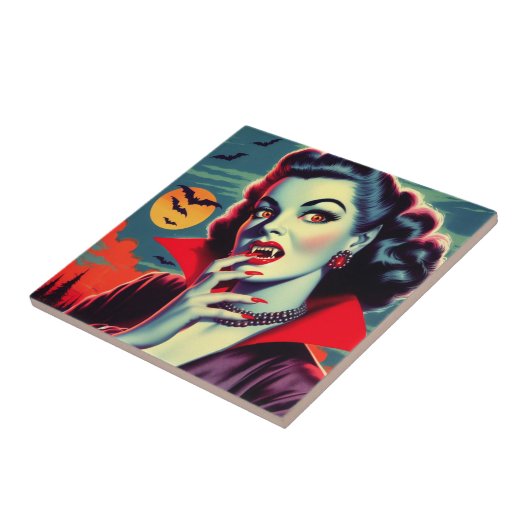 Vampier Vrouw Tegeltje (Zijkant)