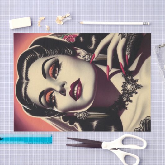 Vampier Vrouw Tissuepapier (Craft)