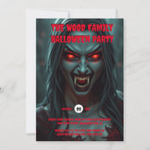 Vampier vrouw volwassenen halloween spookachtige w kaart (Voorkant)