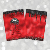 Vampier zwart glitter lippen volwassen Halloween r Kaart