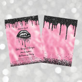 Vampier zwart glitter lippen volwassen Halloween r Kaart