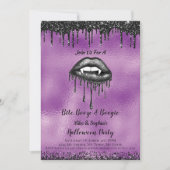 Vampier Zwart Glitter Lips Volwassen Halloween Paa Kaart (Voorkant)