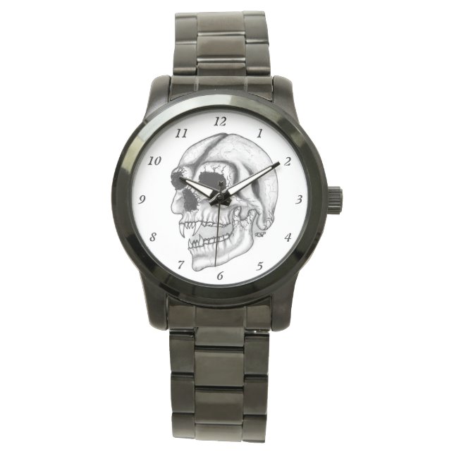 Vampier Zwart-wit design Horloge (Voorkant)