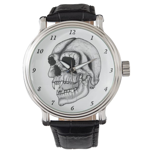 Vampier Zwart-wit design Horloge (Voorkant)