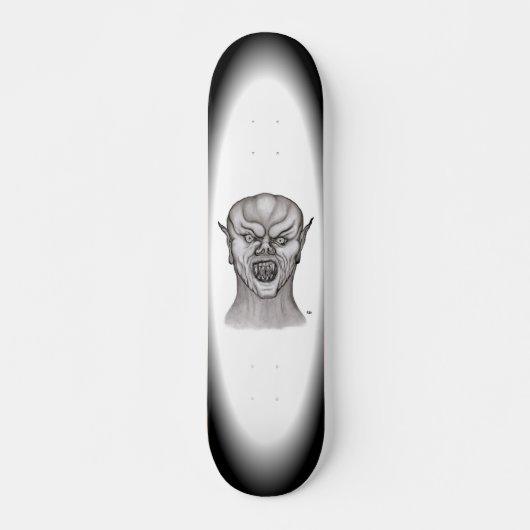 Vampier zwart-wit design persoonlijk skateboard (Voorkant)