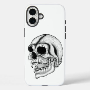 Vampier zwart-wit ontwerp iPhone 16 plus hoesje