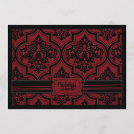 Vampierbruid Gothic Rode Damask Vrijgezellenfeest Kaart