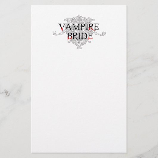 Vampierbruid Stationery Briefpapier (Voorkant)