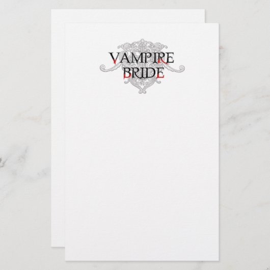 Vampierbruid Stationery Briefpapier (Voorkant / Achterkant)