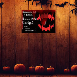 Vampieren bijten Halloween Party Poster