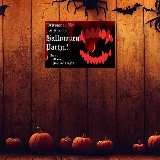 Vampieren bijten Halloween Party Poster