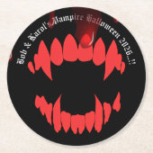 Vampieren bijten Halloween Party Ronde Kartonnen Onderzetter (Voorkant)