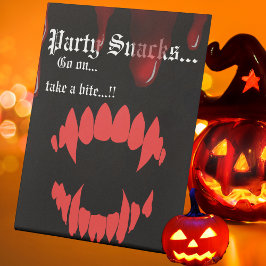 Vampieren bijten Halloween Party Snacks Reclamebord Met Voetstuk