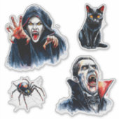 Vampieren en vampiers Halloween Gothic Cat Spider Sticker (Voorkant)