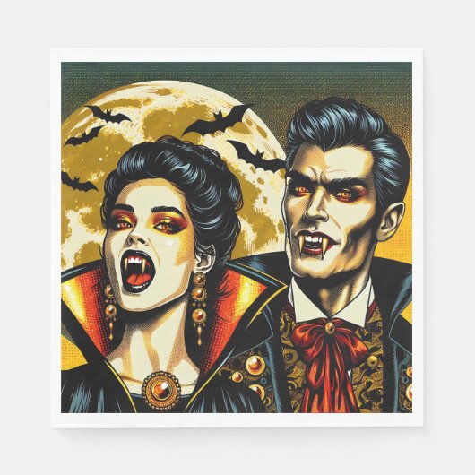 Vampieren en vleermuizen Halloween Party Servet (Voorkant)