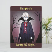 Vampieren Party De hele nacht Fang-tastic Spooky C Feestdagenkaart (Staand voorkant)