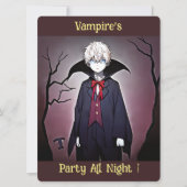 Vampieren Party De hele nacht Fang-tastic Spooky C Feestdagenkaart (Voorkant)