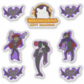 Vampieren Vleermuizen Skeleton Sticker Blad voor H (Voorkant)