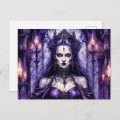 Vampierenkoningin in gotisch kasteel briefkaart (Voorkant / Achterkant)