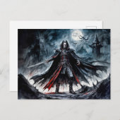 Vampierenkrijger in de ruïnes van Moonlit Briefkaart (Voorkant / Achterkant)