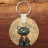Vampierkat en volle maan sleutelhanger (Voorkant)