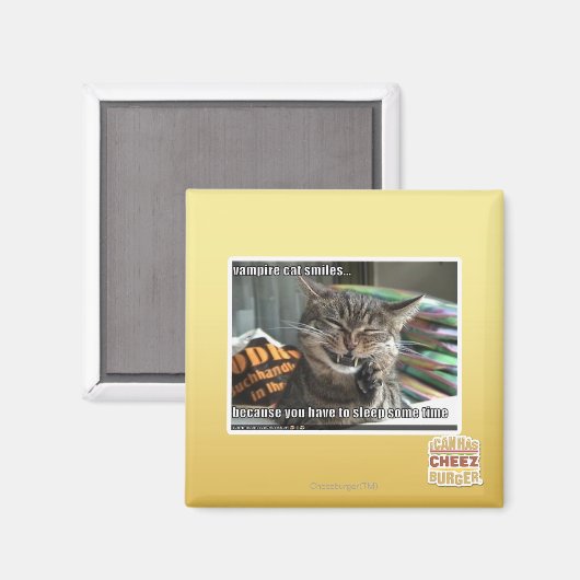 vampierkat glimlacht magneet (Voorkant / Achterkant)