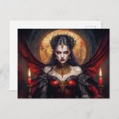 Vampierkoningin onder gloeiende maan briefkaart (Voorkant / Achterkant)