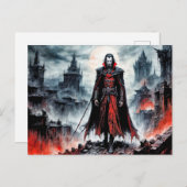 Vampierkrijger in de verwoeste stad briefkaart (Voorkant / Achterkant)