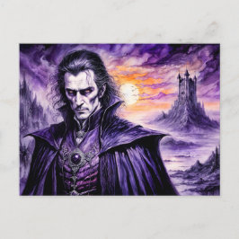 Vampierkrijger in de verwoeste stad briefkaart