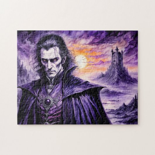 Vampierkrijger in de verwoeste stad legpuzzel (Horizontaal)