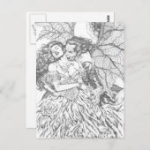 Vampierkus van Al Rio - Vampire en Voman Art Briefkaart (Voorkant / Achterkant)