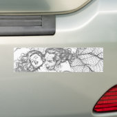 Vampierkus van Al Rio - Vampire en Voman Art Bumpersticker (Op auto)