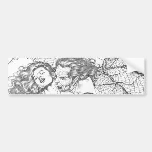 Vampierkus van Al Rio - Vampire en Voman Art Bumpersticker
