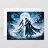 Vampierliefde onder maanverlichte hemel briefkaart (Voorkant / Achterkant)